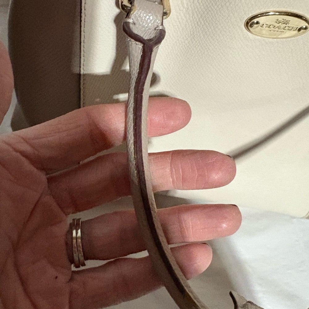 Coach Cream and Tan Leather Handbag - Picture 10 of 15